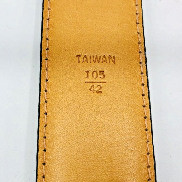 Lot 2 Mens Black Leather Belts 42 Fossil MB1006 Bugle Boy Dress Casual Crocodile - Picture 10 of 16